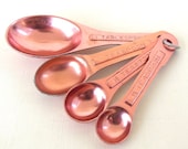 Measuring Spoons Set - Vintage Oval Copper Aluminum (as-is)