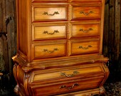 Ornate Bombe Curvy French Tallboy Dresser CUSTOM PAINT