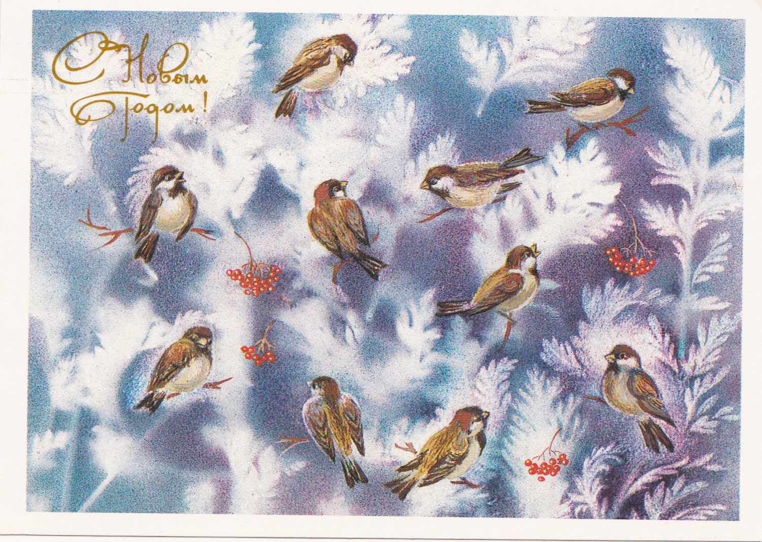 Vintage "Happy New Year" Postcard - 1980s