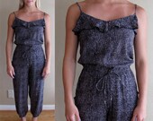 1990's Snakeskin Print Rayon Romper by Angie - Size Small - Genie Style