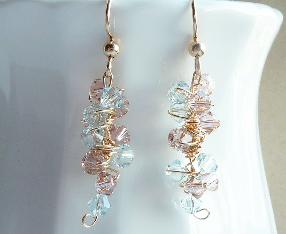Pastel Blue Pink Earrings