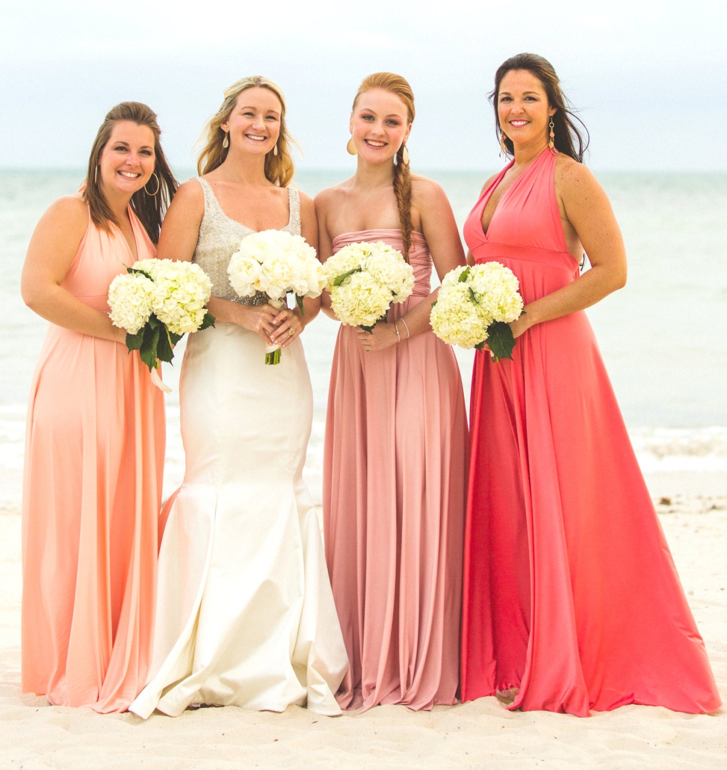 Glamorous Ombre Bridesmaids Gowns - Full, fabulous, flowing "Infinity" style gowns available in hundreds of colors