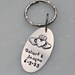 Hand Stamped Sterling Silver Irish Claddagh Wedding Date Keychain