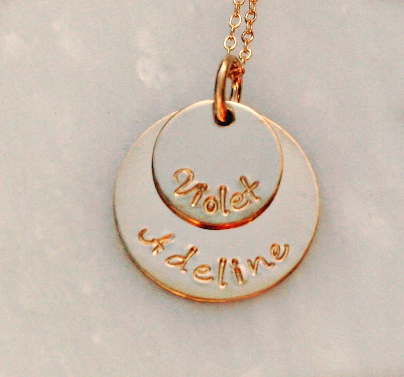 Personalized Necklace - Double Stacker Necklace - Gold Necklace - As Gifted to Kourtney Kardashian Necklace - Mothers Day