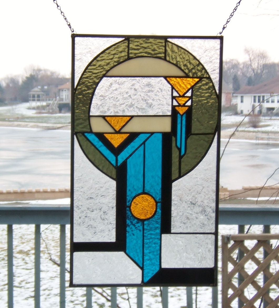 Dream catcher stained glass panel window prairie style arts and crafts stained glass window panel window hanging southwest