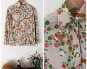 VINTAGE 70's Unisex Button Up Shirt Retro Style