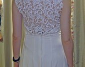 SAMPLE SALE: Lace Boho Cotton knit Long Simple Wedding Dress, Elegant Wedding Gown, Unique and formal Dress, Rehersal or reception dress