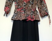 Vintage Comfy Style Elastic Waist Peplum Dress