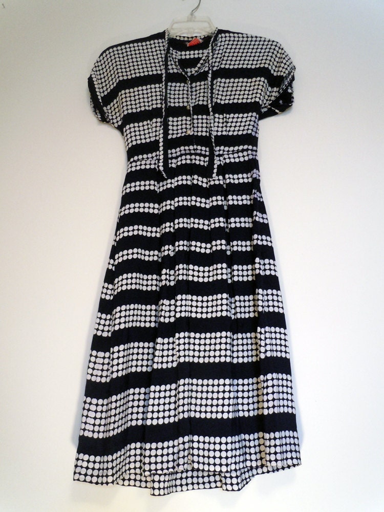1940s/1950s Blue & White Polka Dotty Dress