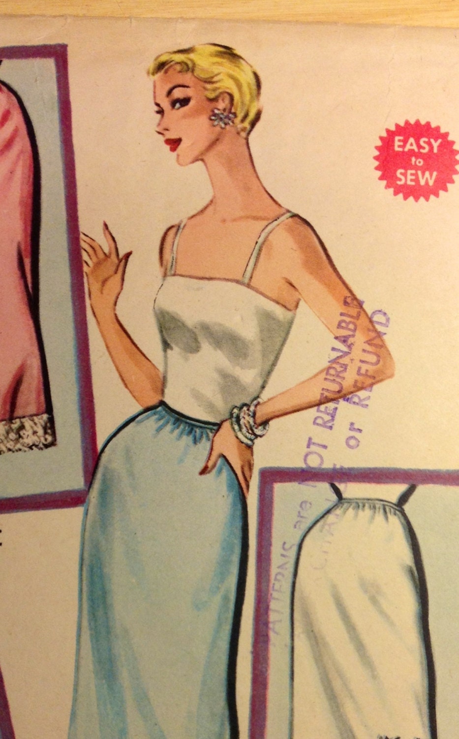 McCalls 3597 VINTAGE Petticoat Slip Skirt with or without Flounce Sewing Pattern Size Small Waist 23 to 24 1950s sewing 50s fifties