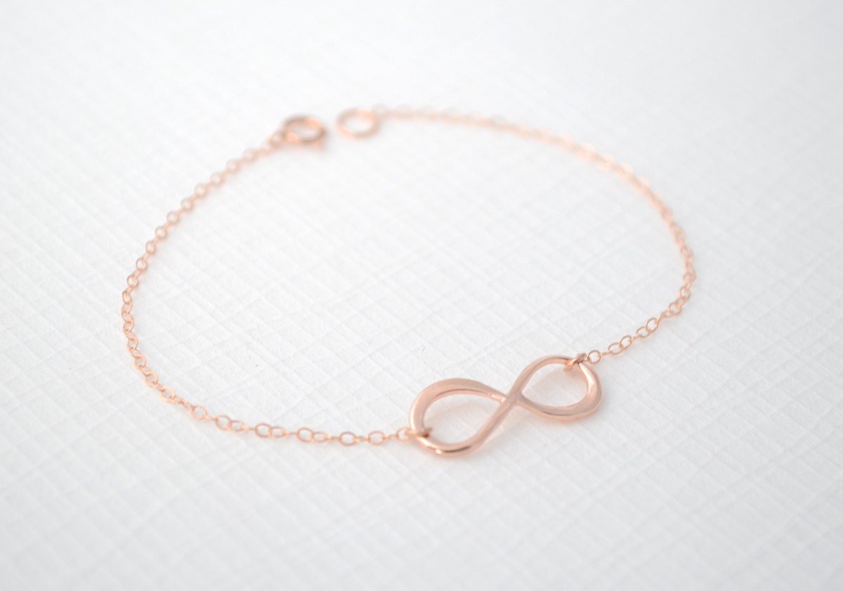 Rose gold infinity bracelet - rose gold bracelet with infinity symbol