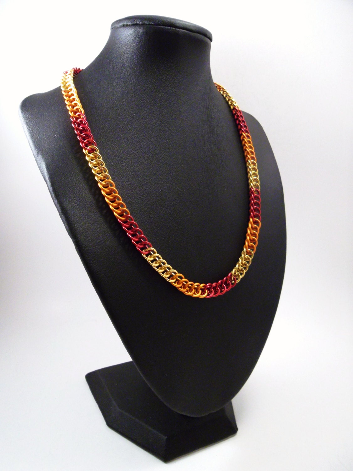 Sunset Chainmail Necklace Half Persian Chainmaille Jewelry