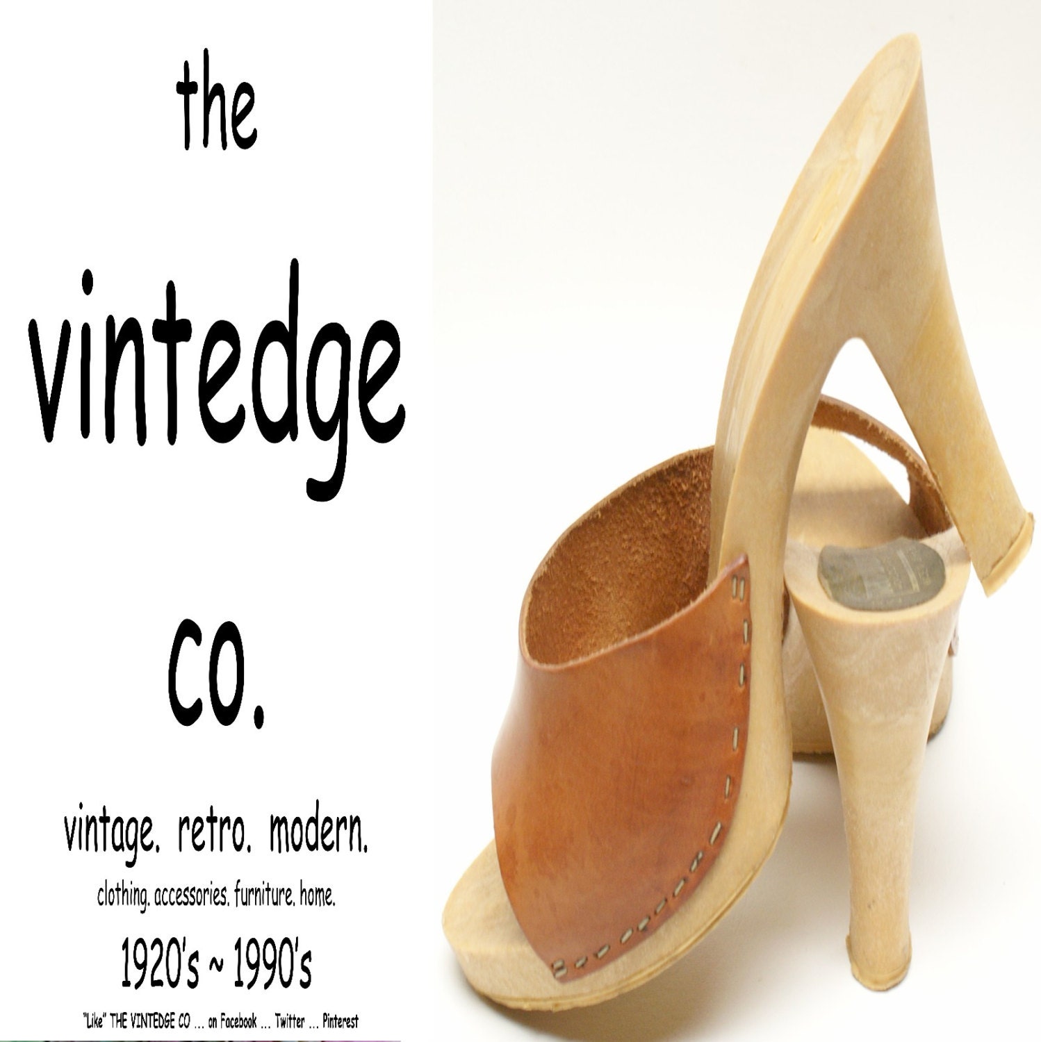 vintage // 60s 70s tan leather hippie boho mules sandals heels 8 39