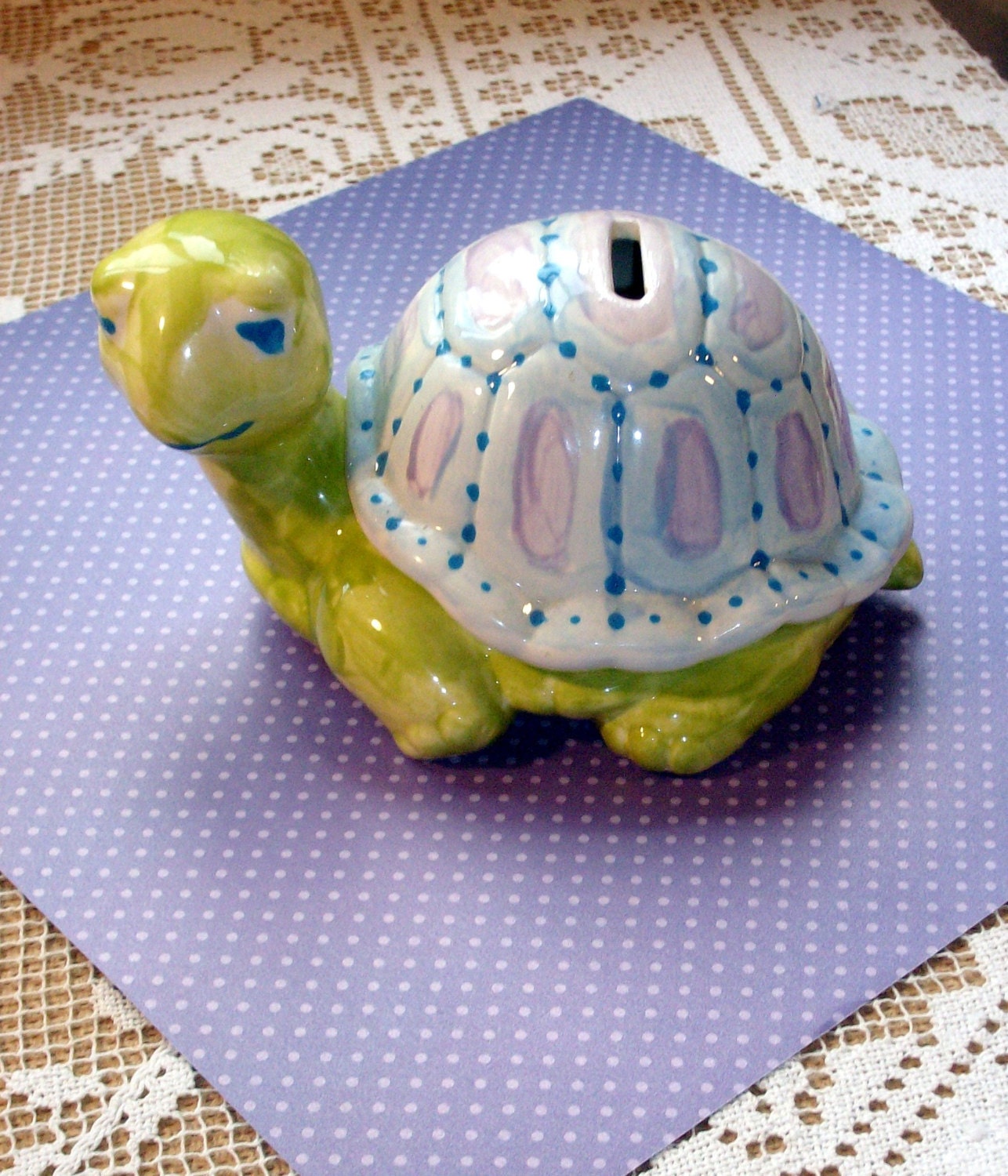 Shy Turtle, Ceramic Bank / Pastels