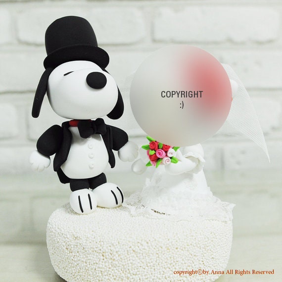 Custom Wedding Cake Topper - Snoopy and his girlfriend