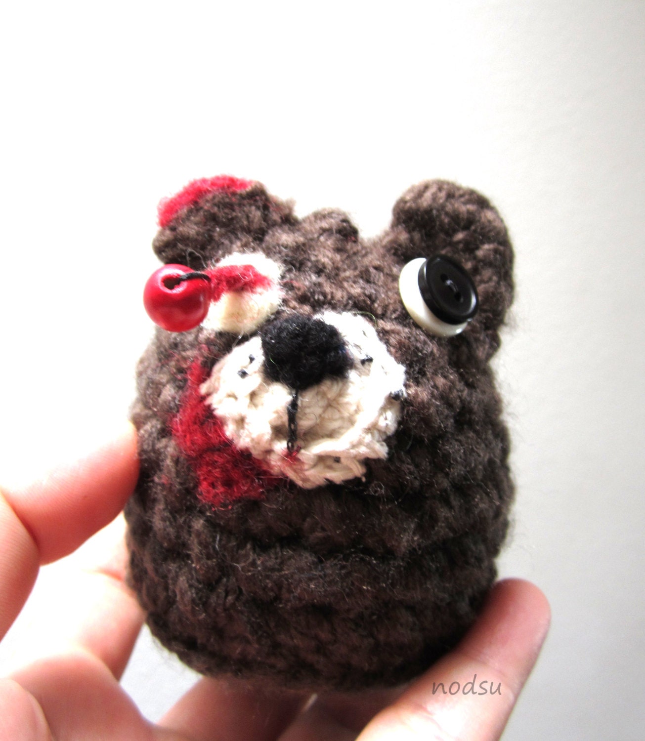 Zombie bear, crocheted, amigurumi teddy bear