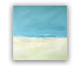 Painting Acrylic Original, Misty Summer Waves, 30"x30"' free shipping