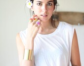 handmade vintage material adjustable bright floral rose ring
