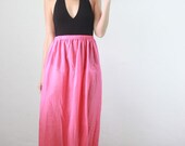 hot pink cotton maxi skirt