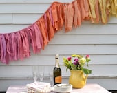 Daybreak Torn Fabric Garland / warm colors