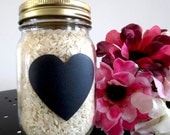 Chalkboard Vinyl Hearts -125 labels - Mason Jars, Bins, Jars, Glasses, Wedding - FREE CHALK MARKER