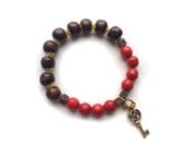Red Indian Key Stretch Bracelet