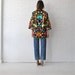 Embroidered Jacket  //  Vintage 60s 70s Bold Bright House Coat   //  Heavy Floral Embroidery Boho Kimono Blazer Duster