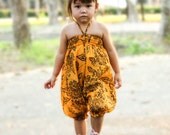 Girl jumpsuit yellow toddler romper overalls size 2T age 14 -24 months gift