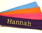 Personalized Embroidered Cotton Stretch Headbands - Personalize with Monogram, Name, Initial, Team or Club Name