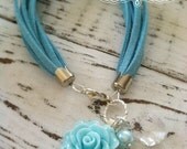 Cashmere Leather Charm Bracelet