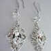 Crystal Rhinestone earrings - Marquise - Beautifully detailed - Sterling Silver ear wires -  Bridal jewelry - The princess -