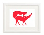 Matthew the Red Fox A4 modern art print by Big Bad Wolf Design.