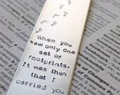 Metal Stamped Personalised Bookmark - Footprints in the Sand