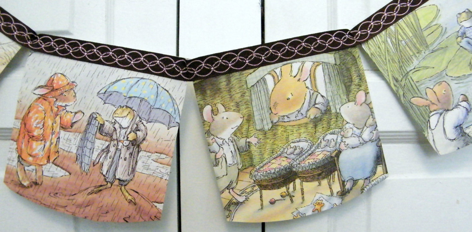 the spring rabbit  bunting banner, repurposed children story book, nursery bedroom / birthday garland, gift under 20