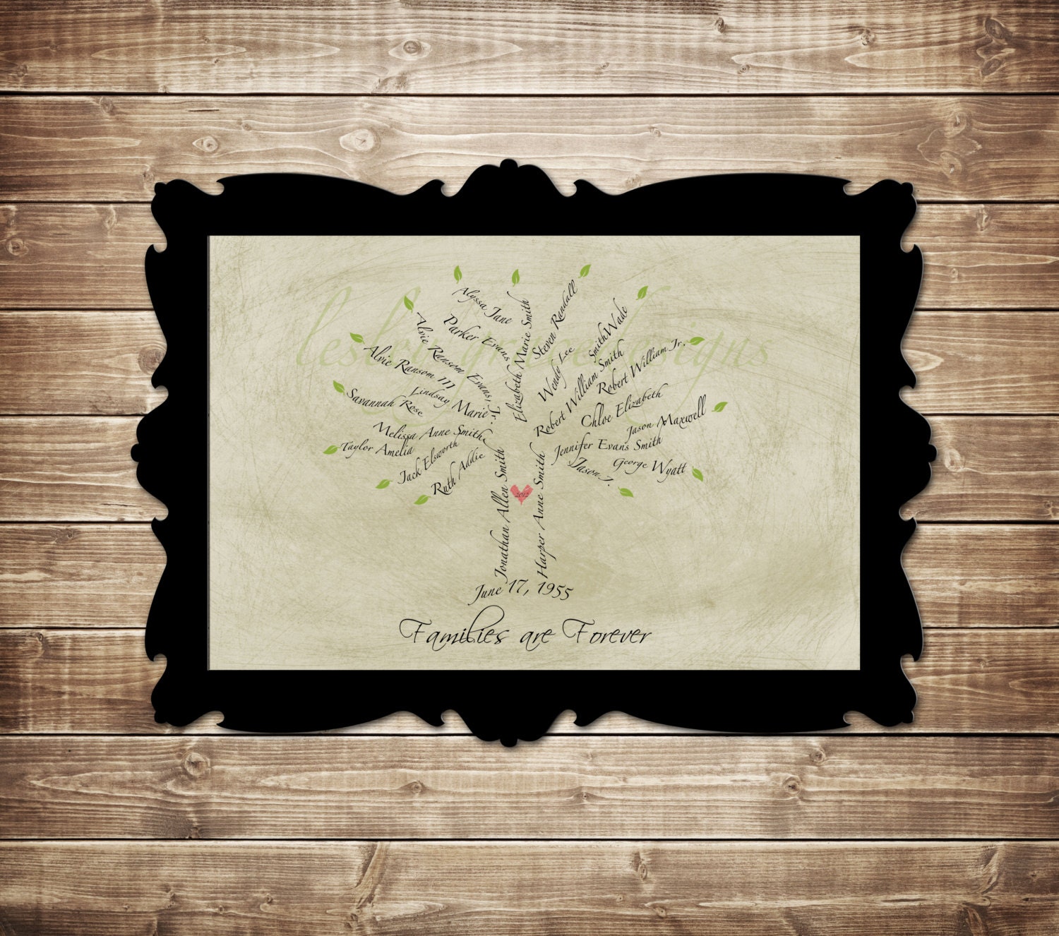 Family Tree, Typography,  11"x14" digital print