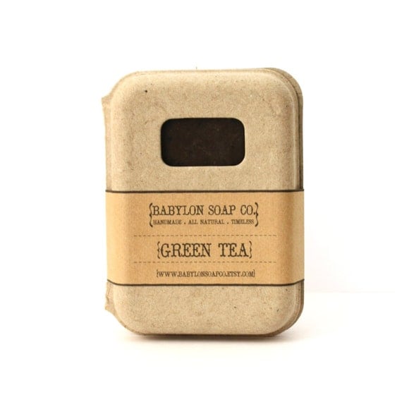 Green Tea Soap . All Natural Soap . Handmade Soap . Unscented Soap . Hot Process Soap . Vegan Soap
