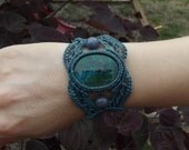 Handmade Chrysocola Bracelet/ Macrame/ Gem