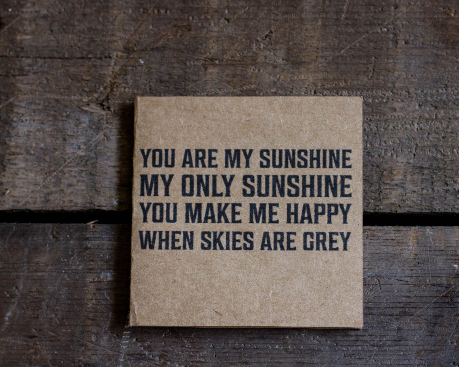 Valentines Day Card - Note Card - You are my sunshine - Love - Blank Note Card - Gift Card - Simple Note Card - Paper Goods - Handmade
