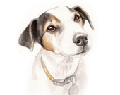 8.5x11 Custom pet portrait, watercolor original painting dog cat animal pet lover painting handmade wall art gift