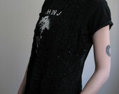 80s black SILK embroidered waist coat