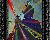 Buddha Abstract Peace Print - Vintage Retro Geekery Inspired - Collage Art Print -  8x10 Art Print Poster