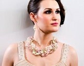 BRIDAL, Twisted Collection, Statement Necklace, Ivory, Light Pink, Wedding, Crystal, Chunky, Bridal, Bridesmaid, Jewelry by Jessica Theresa