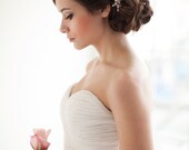 Flower Rhinestone Bridal Comb, Floral Rhinestone Comb, Jeweled Bridal Comb - Marie  MADE TO ORDER