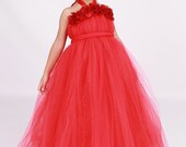 Flower Girl Tutu Dress - Red - Blazing Beauty - 5-6 Youth Girl - Cutie Patootie Designz Il_170x135