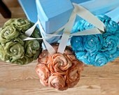 Small Sola Flower Ball - Green Flower Girl Pomander Kissing Ball Centerpieces Sola Flowers Handmade Wedding
