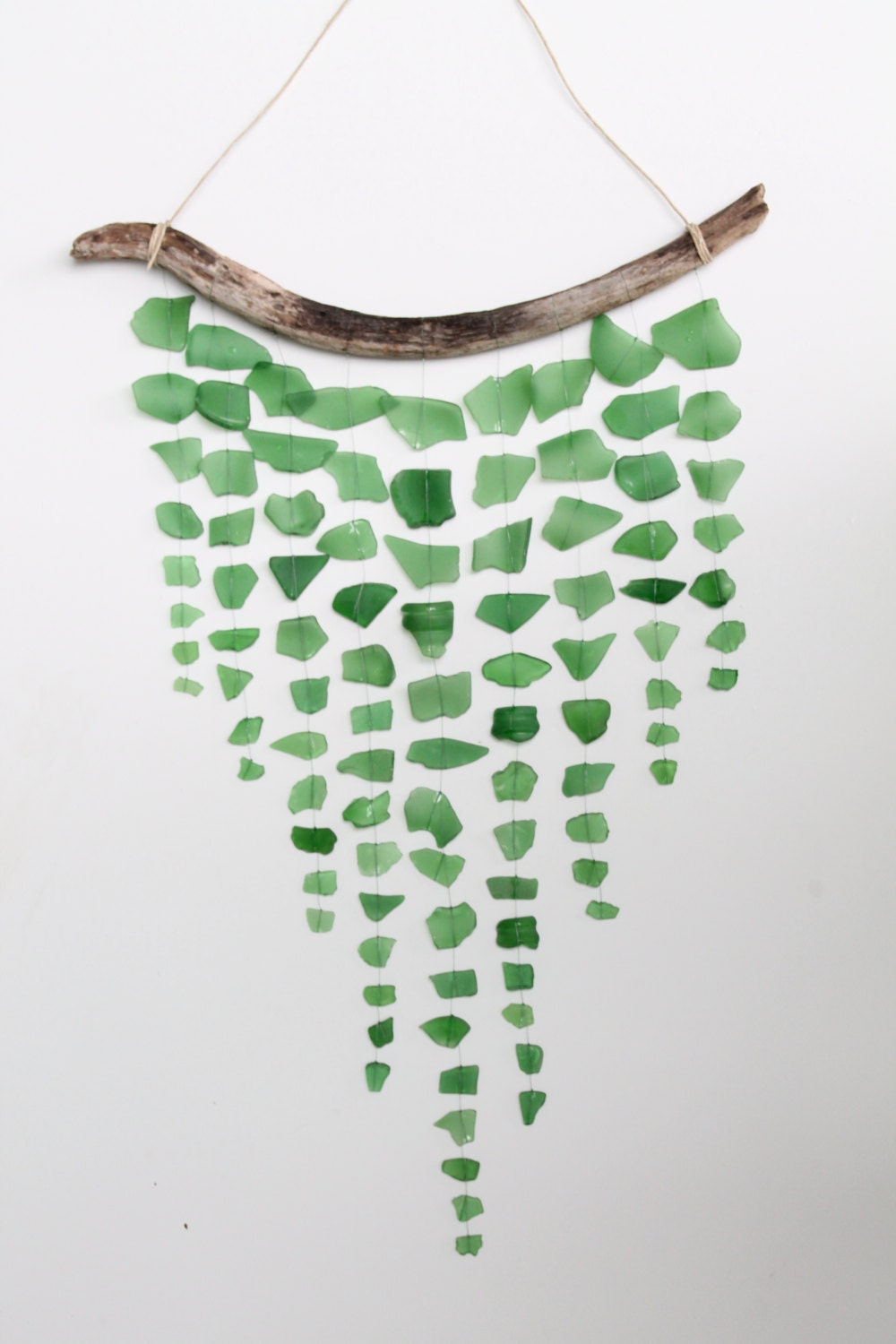 Sea Glass & Driftwood Mobile - Green