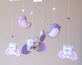 Baby Crib Mobile - Baby Mobile - Owl and Bird Mobile