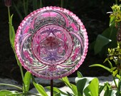 Garden Art Sun Catcher Glass Plate Flower Garden Sculpture