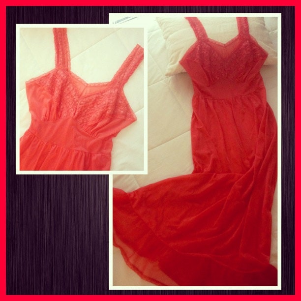 Vintage 1960s Red Nightgown
