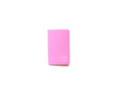 itty bitty heart notebook - white heart embroidered by hand on mini pink moleskine.